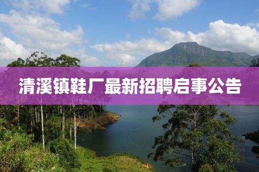 清溪鎮(zhèn)鞋廠最新招聘啟事公告