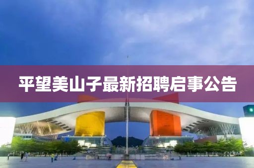 平望美山子最新招聘啟事公告
