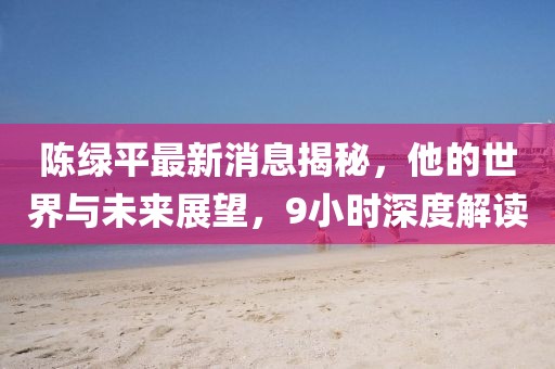 陳綠平最新消息揭秘，他的世界與未來(lái)展望，9小時(shí)深度解讀